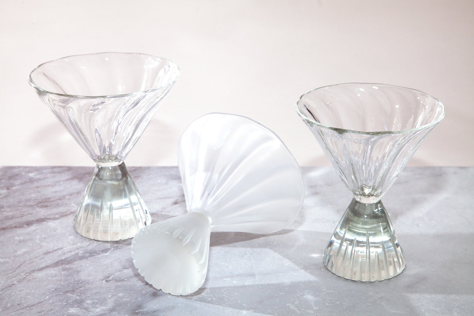 Clear Martini Glasses in Polished and Matte finish